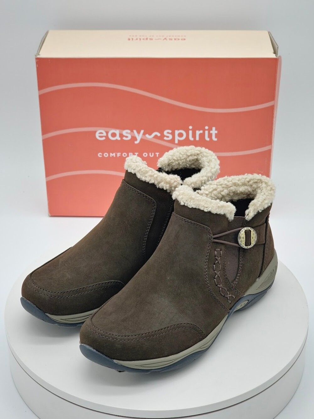 Easy Spirit Erique8 Dark Brown Faux Fur Ankle Boots Women’s Size 7.5 NEW - Picture 7 of 10